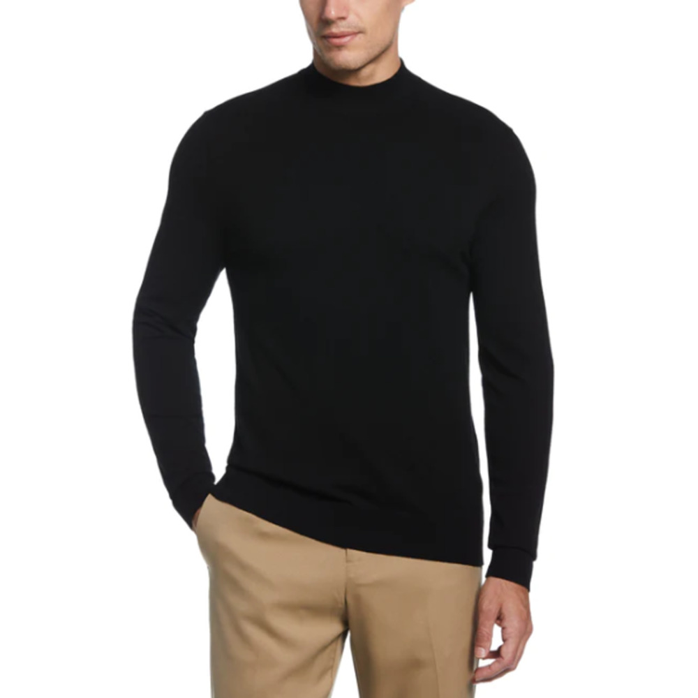 Perry Ellis Long Sleeve Knit Pullover, Men's Size L - Black